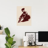 Oude balletdansposter | Elegante ballerina Poster (Thuiskantoor)
