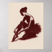 Oude balletdansposter | Elegante ballerina Poster (Voorkant)