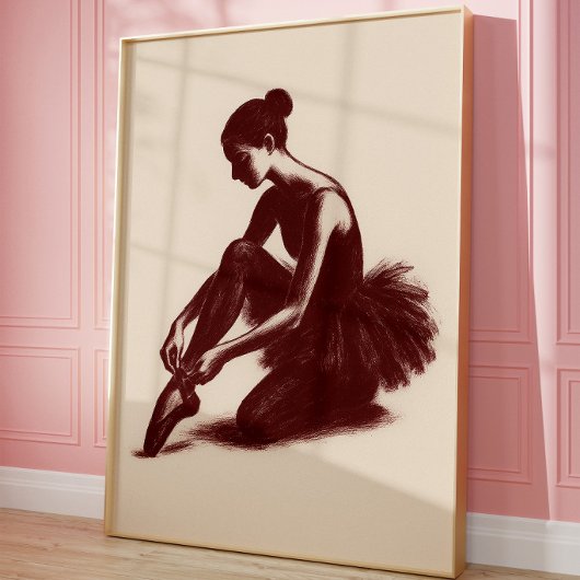 Oude balletdansposter | Elegante ballerina Poster