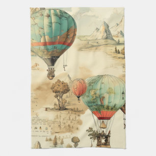 Oude Ballon Wildernis Kaart Berg Theedoek