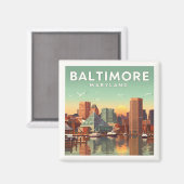 Oude Baltimore Maryland Magneet (Voorkant / Achterkant)