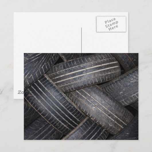Oude banden voor recycling briefkaart (Voorkant / Achterkant)