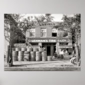 Oude bandenwinkel foto, monteur, aangepast poster (Voorkant)