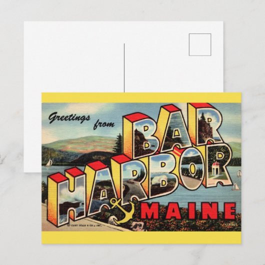 Oude Bar Harbor Briefkaart (Voorkant / Achterkant)