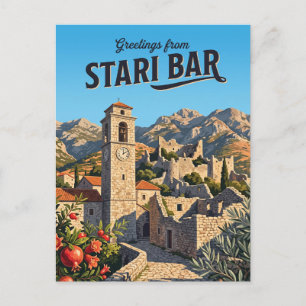 Oude Bar-vesting Montenegro Briefkaart