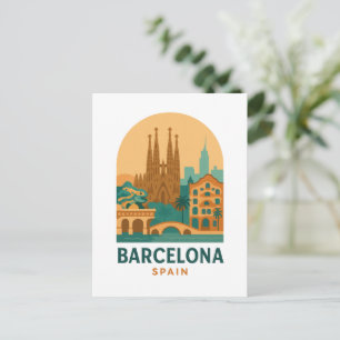 Oude Barcelona Spanje Reizen – Sagrada Familia Briefkaart