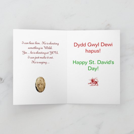 Oude Bard St. David's Day Groet Kaart (Binnen)