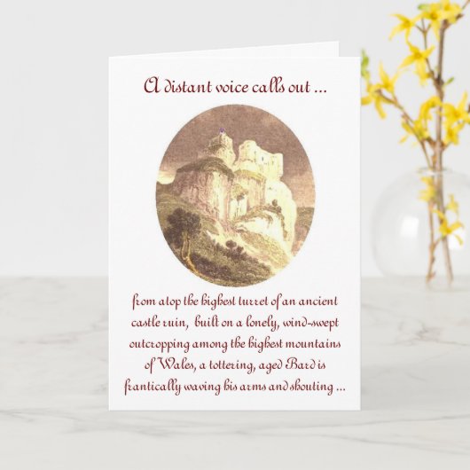 Oude Bard St. David's Day Groet Kaart (Gele Bloem)