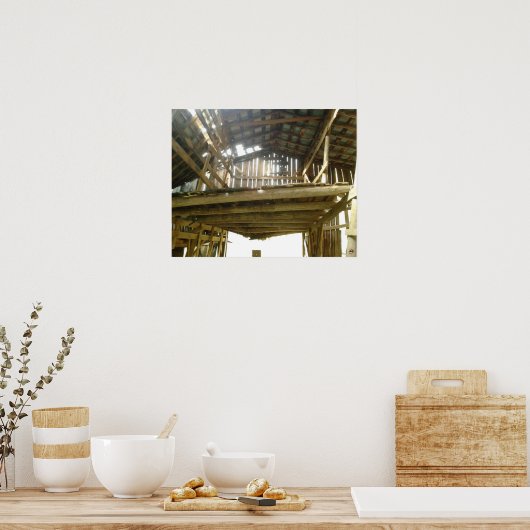 Oude Barn aan de voorzijde Poster (Keuken)