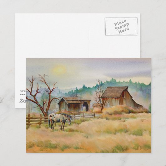 OUDE BARN EN APPALOOSA door SHARON SHARPE Briefkaart (Voorkant / Achterkant)