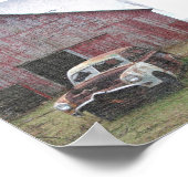 Oude Barn en Verlaten auto Poster (Hoek)