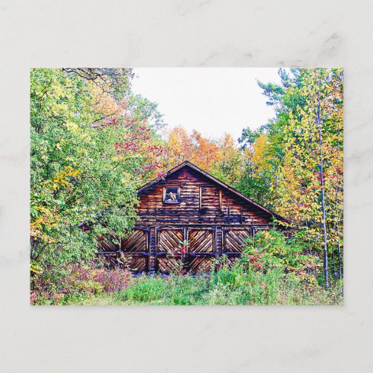 Oude Barn in de Herfst Briefkaart (Voorkant)