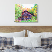 Oude Barn in de Herfst Canvas Afdruk (Insitu (Slaapkamer))
