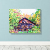 Oude Barn in de Herfst Canvas Afdruk (Insitu (Houten vloer))
