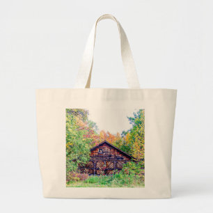 Oude Barn in de Herfst Grote Tote Bag