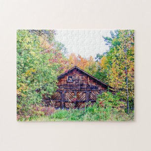 Oude Barn in de Herfst Legpuzzel