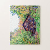 Oude Barn in de Herfst Legpuzzel (Verticaal)