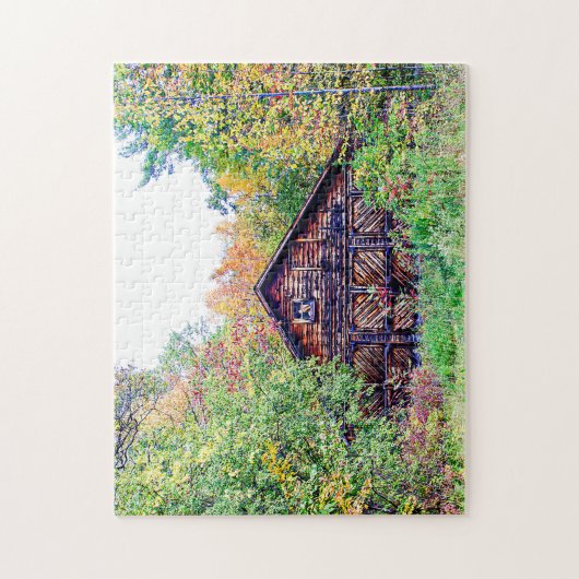 Oude Barn in de Herfst Legpuzzel (Verticaal)