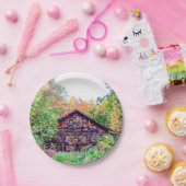Oude Barn in de Herfst Papieren Bordje (Feest)
