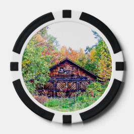 Oude Barn in de Herfst Pokerchips