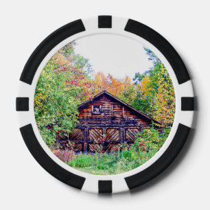Oude Barn in de Herfst Pokerchips