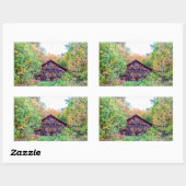 Oude Barn in de Herfst Rechthoekige Sticker (Vel)