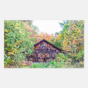 Oude Barn in de Herfst Rechthoekige Sticker