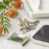 Oude Barn in de Herfst Sleutelhanger (Zijkant)