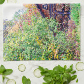 Oude Barn in de Herfst Theedoek (Gevouwen)