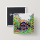 Oude Barn in de Herfst Vierkante Button 5,1 Cm (Voorkant /achterkant)