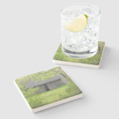 Oude Barn in de lente Stenen Onderzetter (Zijkant)