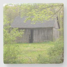 Oude Barn in de lente Stenen Onderzetter