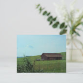 Oude Barn op een heuvel Briefkaart (Staand voorkant)