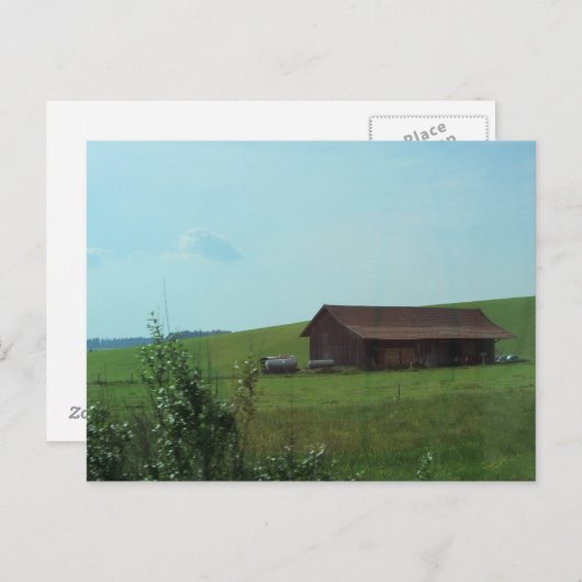 Oude Barn op een heuvel Briefkaart (Voorkant / Achterkant)