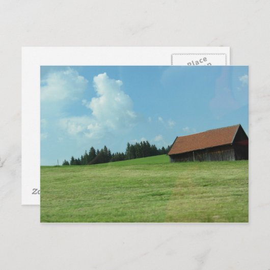 Oude Barn op een heuvel Briefkaart (Voorkant / Achterkant)