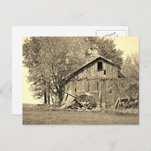 Oude Barn op het platteland van Ohio Briefkaart (Voorkant / Achterkant)
