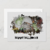 *~* OUDE BARN SPOOKY BARN GHOST HALLOWEEN Briefkaa Briefkaart (Voorkant / Achterkant)
