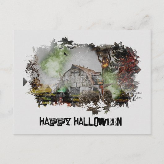 *~* OUDE BARN SPOOKY BARN GHOST HALLOWEEN Briefkaa Briefkaart (Voorkant)