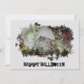 *~* OUDE BARN SPOOKY BARN GHOST HALLOWEEN CARD (Voorkant)