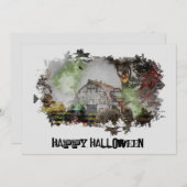 *~* OUDE BARN SPOOKY BARN GHOST HALLOWEEN CARD (Voorkant / Achterkant)