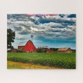 Oude Barn Wisconsin.kerstgroeten Legpuzzel (Horizontaal)