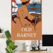 OUDE BARNEY,  stijl vuurtoren Barnegat Poster (Thuiskantoor)