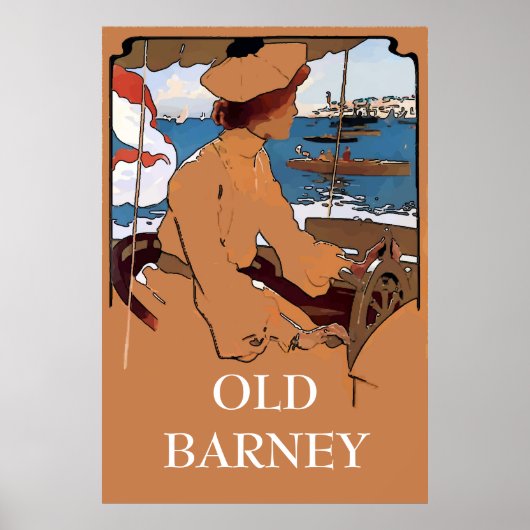 OUDE BARNEY,  stijl vuurtoren Barnegat Poster (Voorkant)
