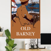 OUDE BARNEY,  stijl vuurtoren Barnegat Poster (Thuiskantoor)