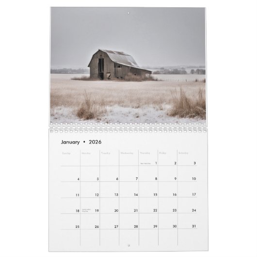 Oude Barns Kalender (Jan 2026)