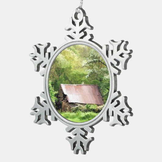 OUDE BARNS TIN SNEEUWVLOK ORNAMENT (Rechts)