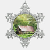 OUDE BARNS TIN SNEEUWVLOK ORNAMENT (Voorkant)