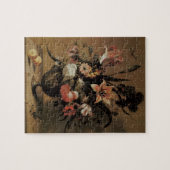 Oude Barok, Bloemstuk Bloemen in Vaas Legpuzzel (Horizontaal)