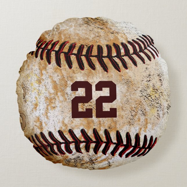 Oude Baseball Kussens Naam, Teamnaam, Nummer (Voorkant)