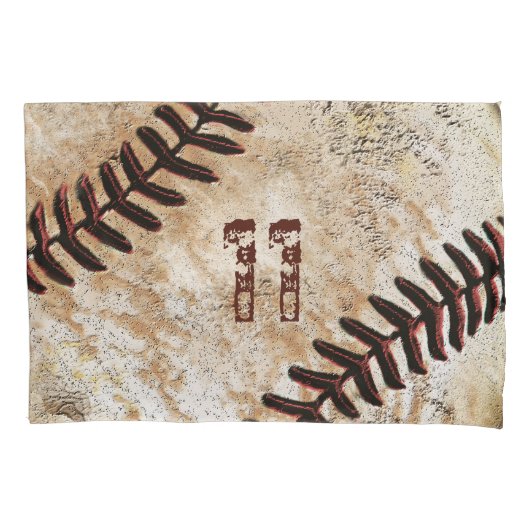Oude baseball kussensloop, Uw shirt nummer Kussensloop (Voorkant)